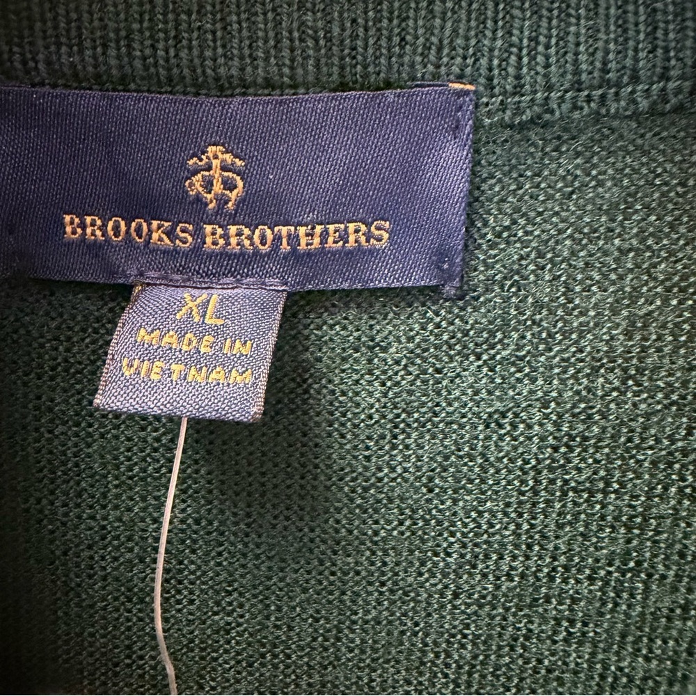 Brooks Brothers Forest Green Zip-Up Sweater - Picture 3 of 6
